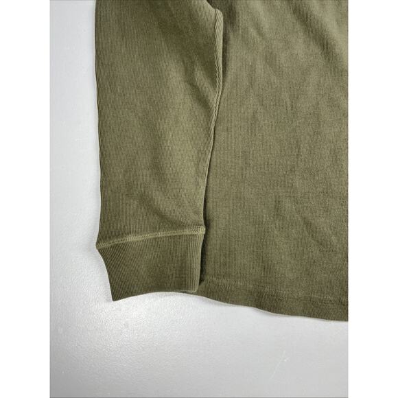 American Giant Shirt Mens Medium French Rib Long Sleeve Olive Green Knit Tee USA - Picture 7 of 12